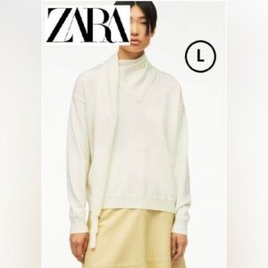 Nwot - Zara, Men’s Limited Edition Long Sleeve Scarf Sweater. Size: L.